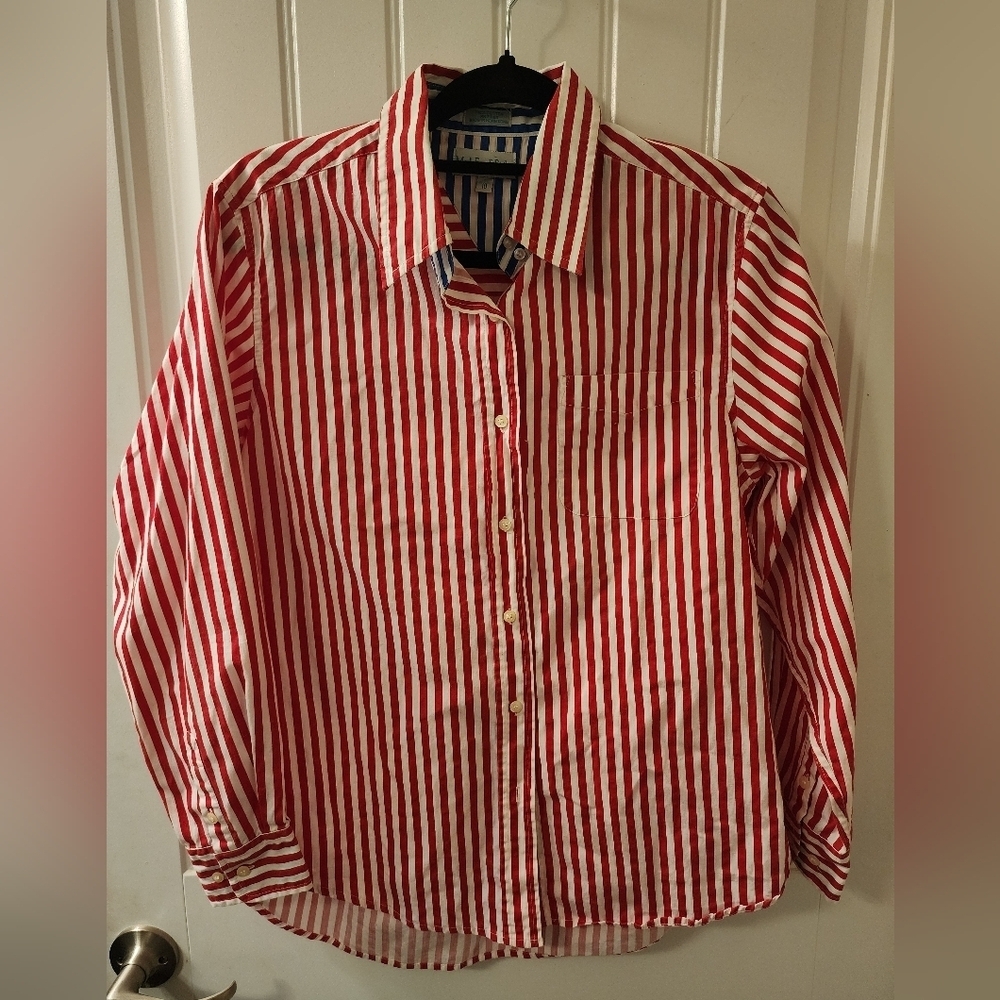 Vintage Mark Fore & Strike Striped Button Down Shirt – Red White Blue – Size 10